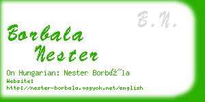 borbala nester business card